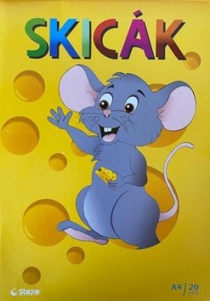 Skicák, kreslicí karton A4, 20 listů, 180g/m2, bílá, STEPA