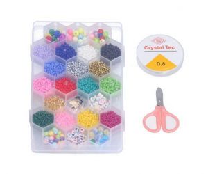 Korálky set + provázek + nůžky + zapínání