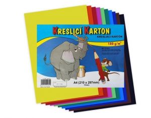 Kreslicí karton barevný A4/10/180g - mix 10 barev, STEPA