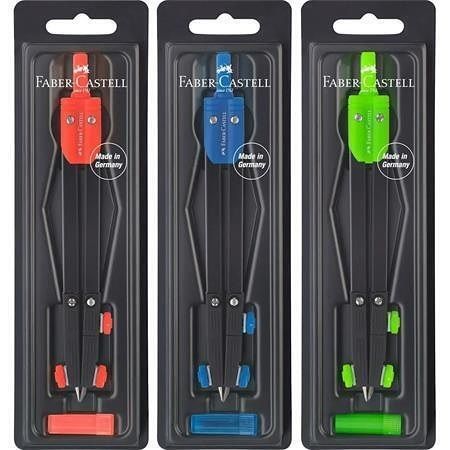 Kružítko, různé barvy, s nastavitelnou nohou, s tuhou, FABER-CASTELL 174102