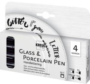 Sada fixů na porcelán a sklo HANDLETTERING, 4ks, KREUL