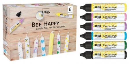 Sada CANDLE PEN BEE HAPPY voskové pero pro malování svíček 6ks - sada, KREUL
