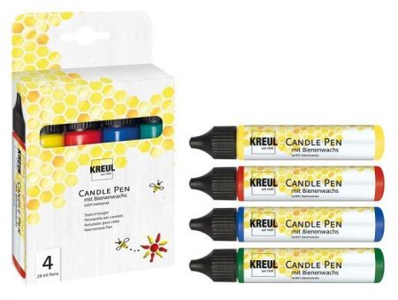 Sada CANDLE PEN voskové pero pro malování svíček 4ks - sada, KREUL
