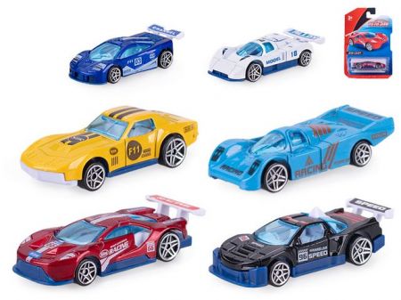 Auto závodní 8cm kov na volný chod, 6 druhů