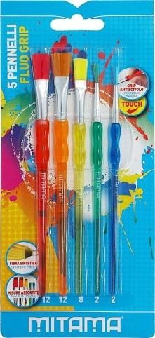 Sada štětců, 3 ploché + 2 kulaté, MITAMA 62862