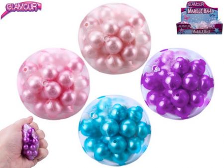 Glamour antistresový míček s křupající kuličkami 5cm 