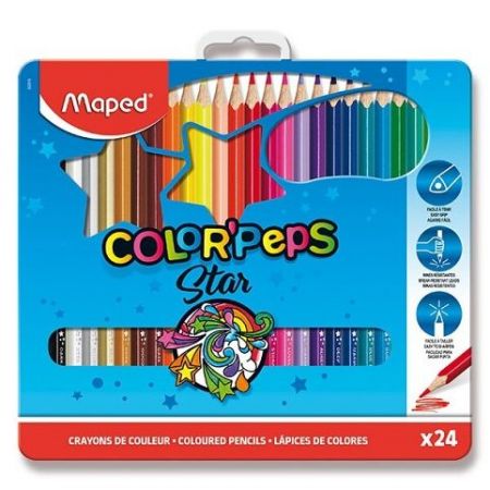 Pastelky Maped Color‚Peps Metal Box - 24 barev