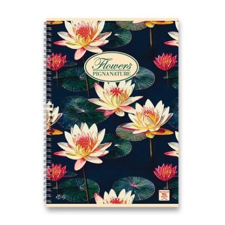 Spirálový blok PIGNA NATURE boční spirála A4 linkovaný 8 druhů