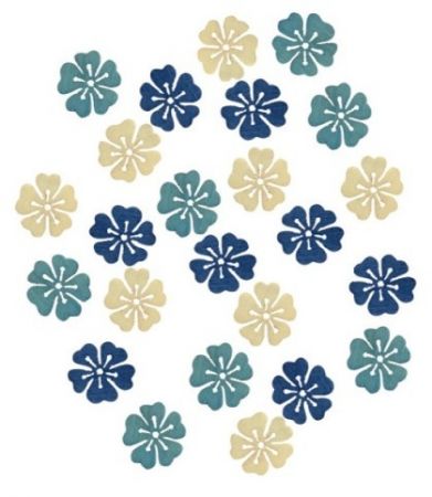 Dřevěné květy 2 cm, 24 ks