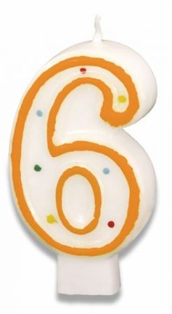 Dortová číslová svíčka &quot;6&quot;