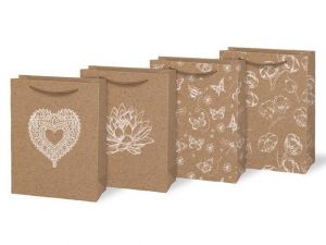 Taška MFP dárková M KRAFT mix č. 6 190x250x90