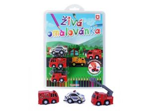 Omalovánky 18x23,5cm záchranáři + 3ks aut