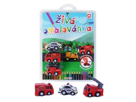 Omalovánky 18x23,5cm záchranáři + 3ks aut