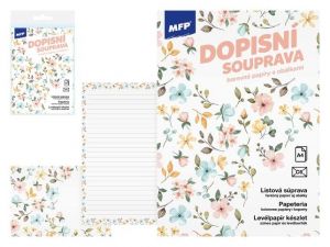 Dopisní papír barevný LUX 5+10 (Květy)