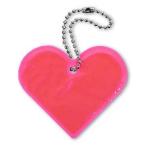 Reflexní přívěšek COMPASS srdce - růžový