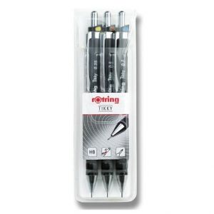 Sada mechanických tužek Rotring Tikky Black - hrot 0,35, 0,5 a 0,7 mm (pentelka Tikky)