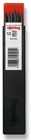 Náhradní tuhy mechanické tužky Rotring 300 HB-2 mm 12 kusů (tuha 2mm 2,0 mm)