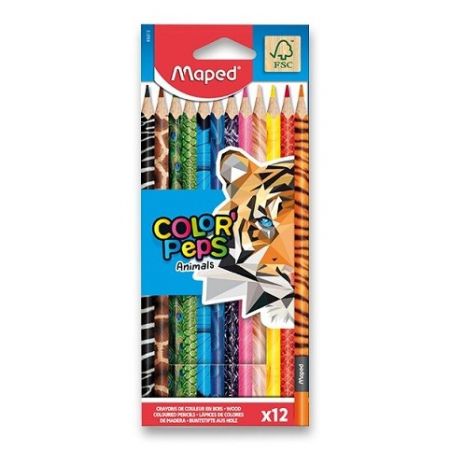 Pastelky MAPED Color&#39;Peps Animals 12 barev