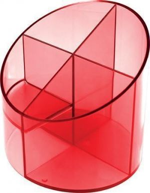 Stojánek na psací potřeby, transparentní červená, HELIT