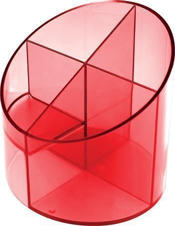 Stojánek na psací potřeby, transparentní červená, HELIT