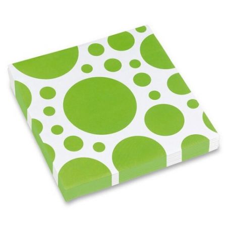 Papírové ubrousky Solid Color Dots ZELENÉ 33 x 33 cm, 20 ks