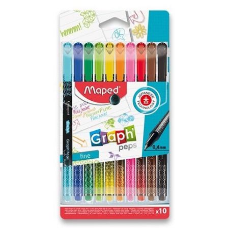 Liner MAPED Graph Peps Deco 0,4mm 10ks mix barev