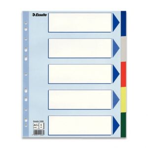 Barevné rozlišovače mix barev A4 5 dílů