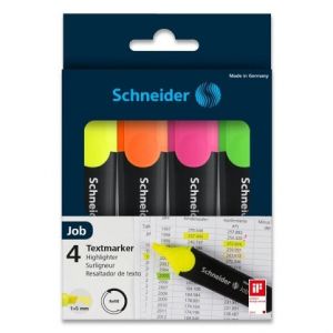 Zvýrazňovač SCHNEIDER JOB etui 4ks