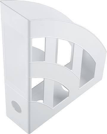 Stojan na časopisy "Economy", bílá, 75 mm, plast, HELIT