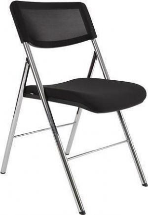 Skládací židle "CPDIVA", stříbrná-černá, kov a textil, ALBA