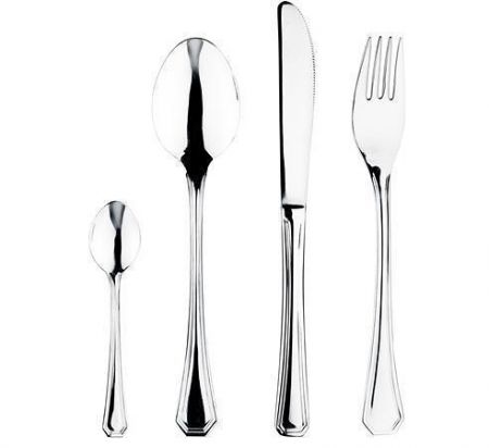 Sada příborů, nerezová ocel, 24 ks, OKTAGONAL