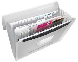 Aktovka s držadlem a 6 přihrádkami, Vivida bílá, A4, plast, ESSELTE