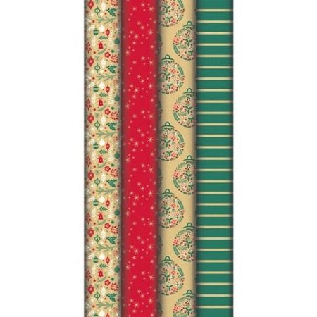 Balící papír v roli CF, Kraft Holly, 2x0,7m