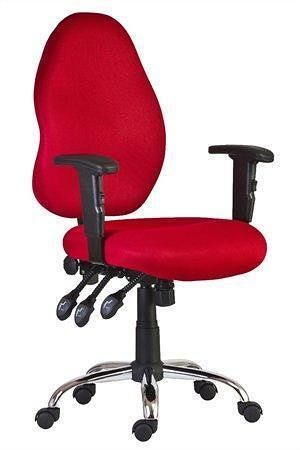 Kancelářská židle, síťovaná textilie, chromovaná základna, "7201", červená