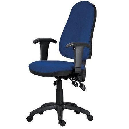 Office chair, fabric, black base, "XENIA ASYN " blue