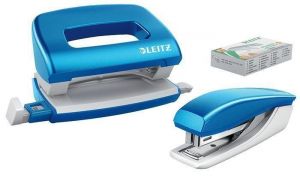 Sada sešívačky s děrovačkou "Wow Mini", oranžová, mini, 10 listů, kov, LEITZ