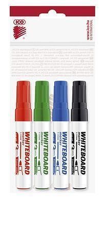 Popisovač na bílou tabuli a flipchart "Plan", 4 barvy, 1-3mm, kuželový hrot, ICO