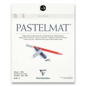 Blok Clairefontaine Pastelmat White No.3 24 x 30 cm, 12 listů, 360 g