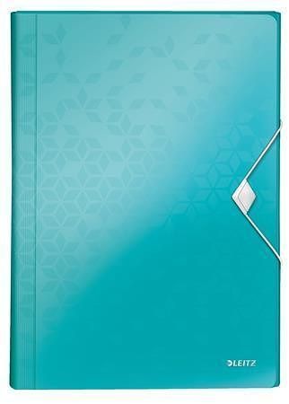 Aktovka na spisy "Wow", ledově modrá, A4, PP, 6 částí, LEITZ