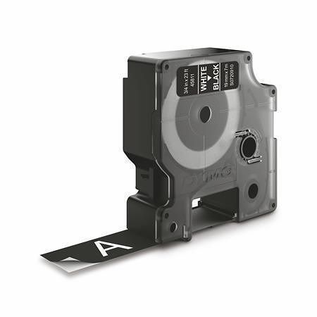 Páska "D1", bílá na černé, polyester, 19 mm x 7 m, DYMO
