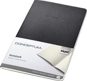 Záznamní kniha "Conceptum", černá, A5, čtverečkovaný, 32 listů, měkké desky, SIGEL