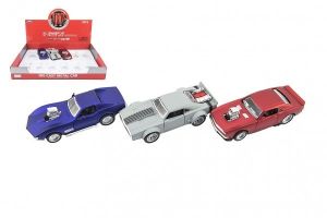 Auto sportovní kov/plast 12cm na baterie se zvukem mix druhů na zpětné natažení