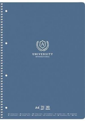 Spirálový sešit "University", A4+, čtverečkovaný, 80 listů, mix motivů, SHKOLYARYK