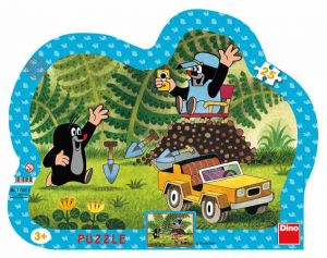 PUZZLE Krtek se žlutým autem 25D