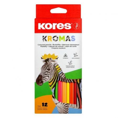 KORES KROMAS, trojhranné pastelky 3 mm / 12 barev