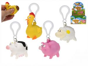 Přívěsek na klíče zvířátka farma strečová 5-5,5cm 4druhy