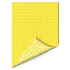 Papír A4, 170 g, puntík/květiny, žlutý - oboustranný