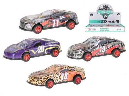 Auto zvířátko 8,5cm kov na zpětný chod 4 druhy