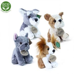 Plyšový pes sedící 14 cm, 4 druhy