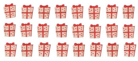 Dřevěné dárky s lepíkem 2,5 cm, 24 ks 